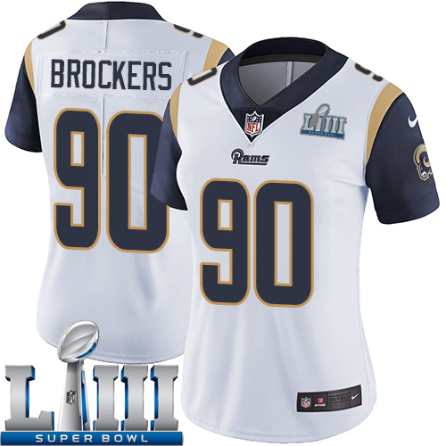 Women Los Angeles Rams #90 Brockers white Nike Vapor Untouchable Limited 2019 Super Bowl LIII NFL Jerseys->women nfl jersey->Women Jersey
